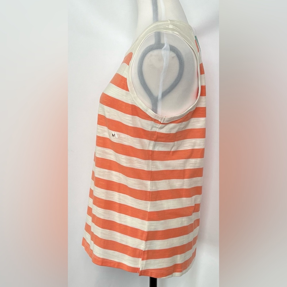 NWT Maurices‎ 24/7 Striped High Neck Tank Top White and Coral Stripes Size M - Picture 4 of 7